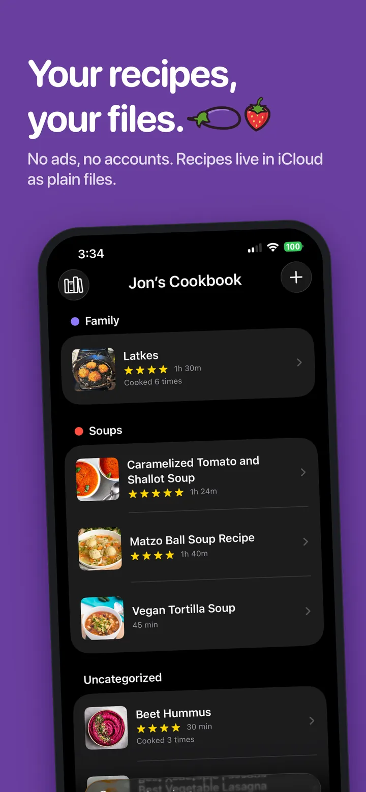 The cookbook, organized by category