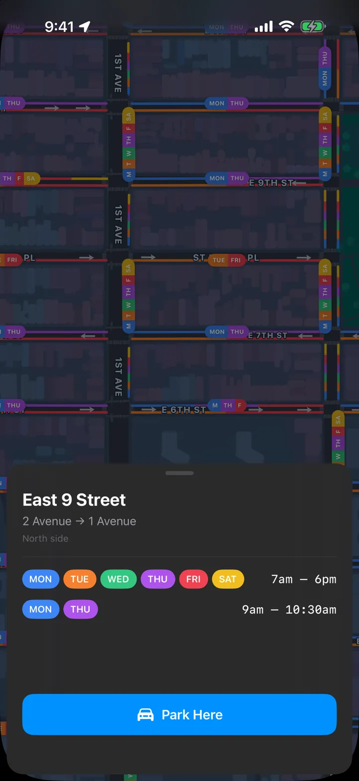 Block details and Park Here